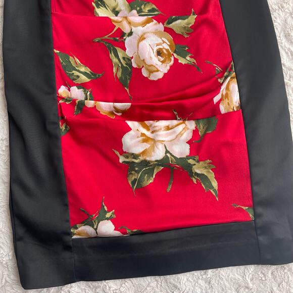 Cache silk satin floral bodycon slip dress midi slipdress‎ ruched cocktail Y2K 2 - Picture 11 of 16